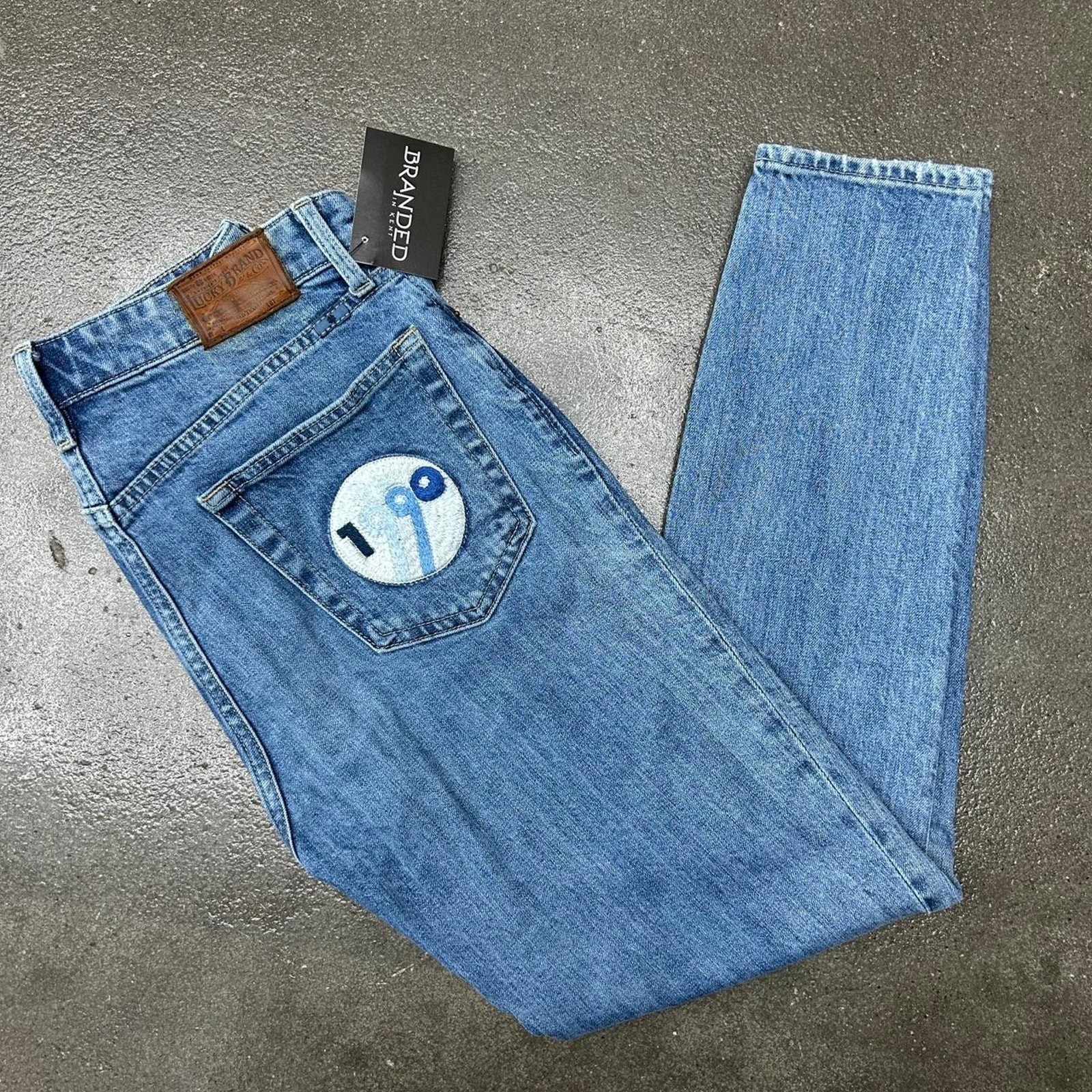 Vintage 1990 Lucky Brand Hand Stitched Size 6  28 Light Wash Denim Jeans